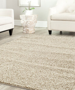 שטיח שאגי מלבני - אייבורי שמנת