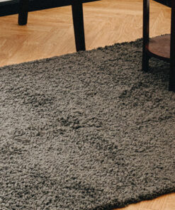 שטיח שאגי מלבני - אפור כהה