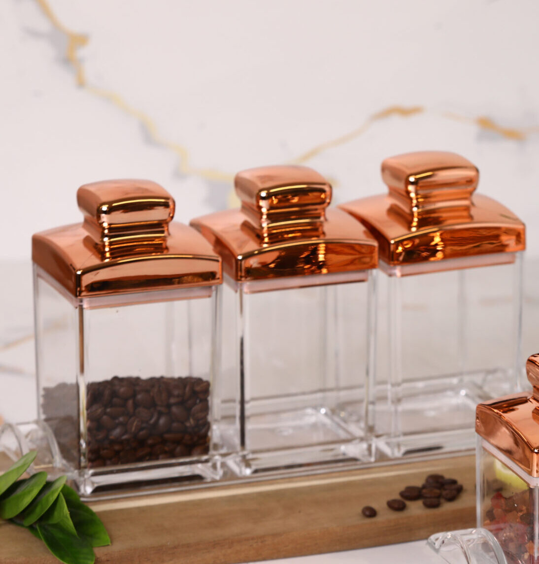 סט קפה תה סוכר ניו קריסטל רוז גולד