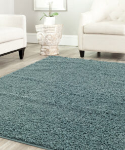 שטיח שאגי מלבני - טורקיז