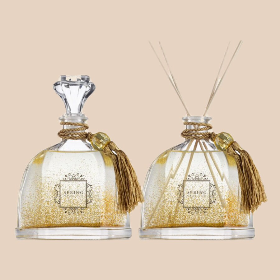 מפיץ ריח גדול FRENCH MUSK עיצוב נצנץ זהב 300 מ"ל