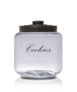 צנצנת עוגיות זכוכית - מכסה שחור