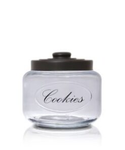 צנצנת עוגיות זכוכית - מכסה שחור