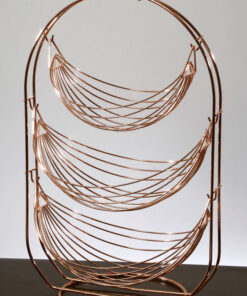 סלסלה פירות 3 קומות - רוז גולד