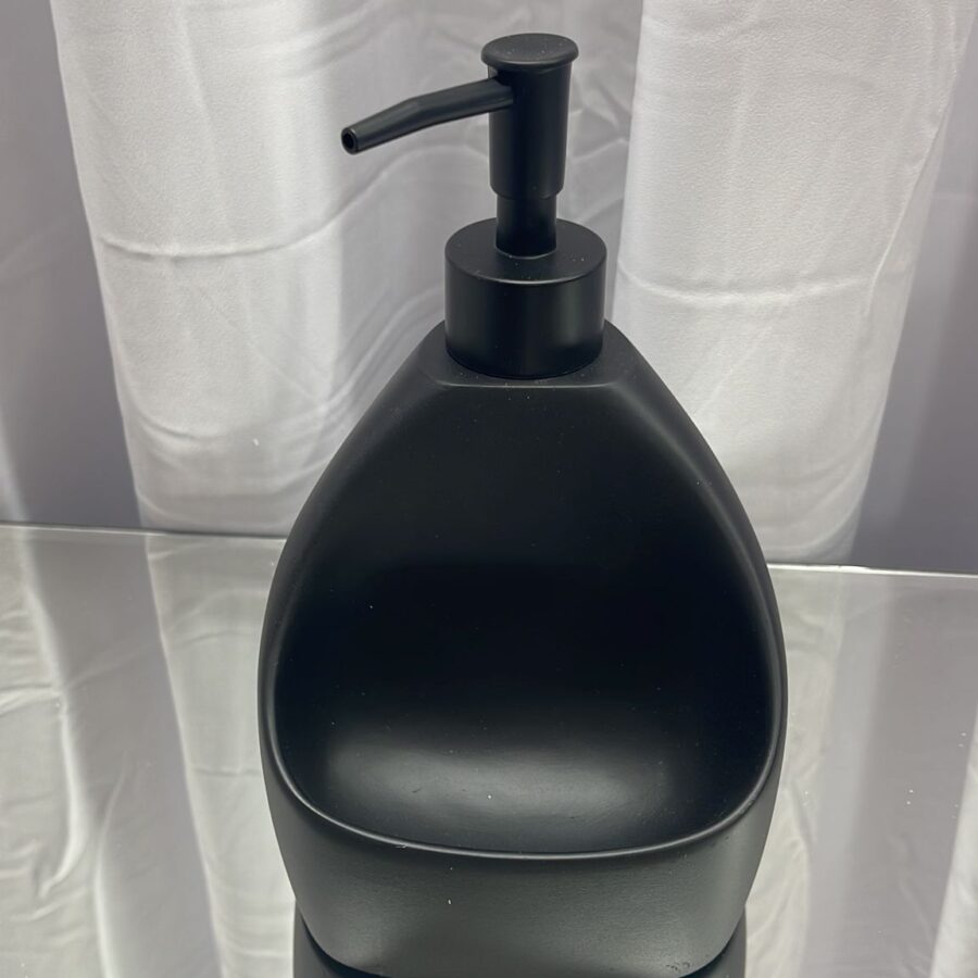 דיספנסר עגול לסבון כלים - שחור מט