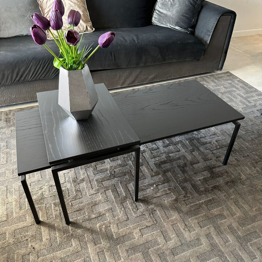 זוג שולחנות סלון "ADIR"  - עץ שחור