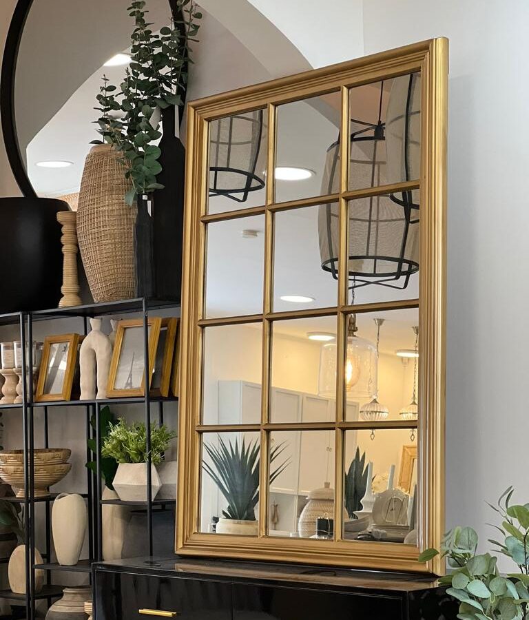 מראת חלון 95/130 ס"מ - עץ זהב