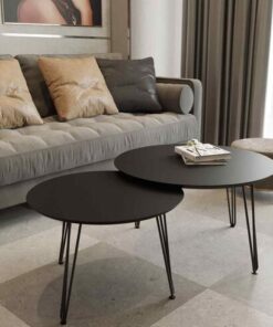 זוג שולחנות סלון "RENE " - עץ שחור