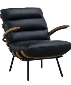 כורסא עור מוזס פסים -שחור