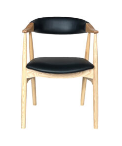 כסא אוכל עץ זאק - טבעי שחור