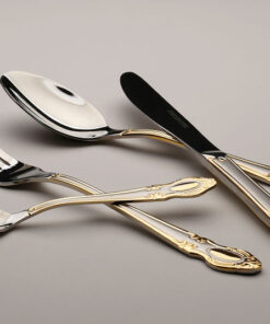 סט סכו"ם נירוסטה 24 חלקים זהב