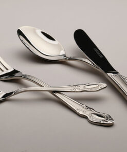 סט סכו"ם נירוסטה 24 חלקים מט בגודל 6 סועדים- כסף+מט