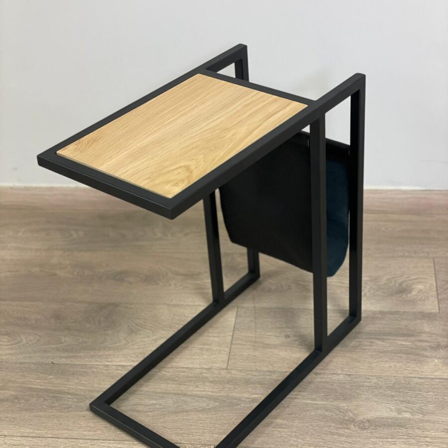 שולחן נשכן מגזינים עור - אלון עור שחור