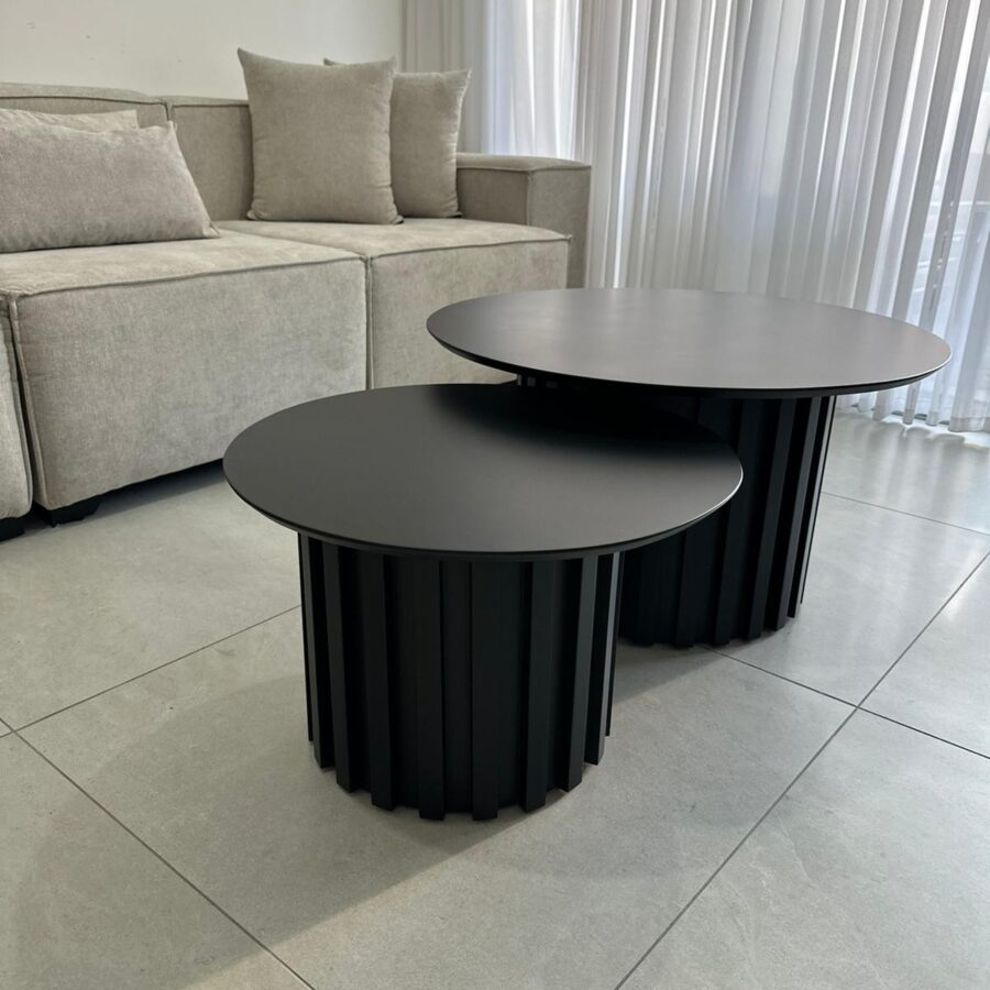 זוג  שולחנות סלון "NAYA "- עץ שחור חלק