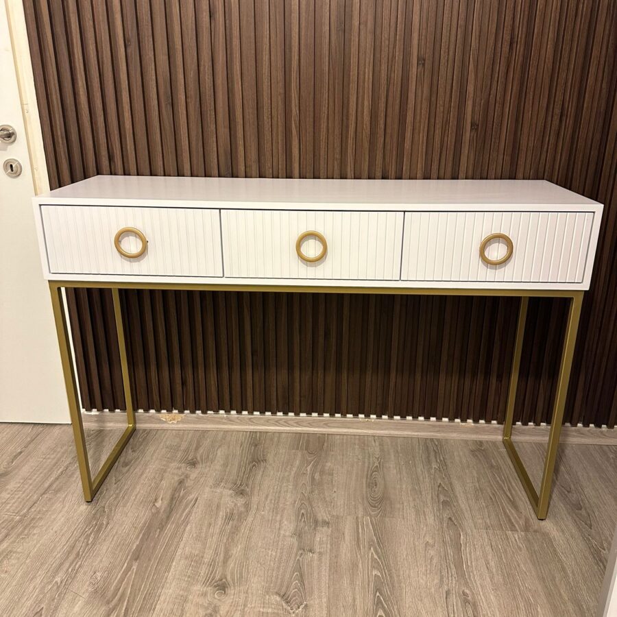 קונסולה דגם "ITALY" - לבן מגירה פסים