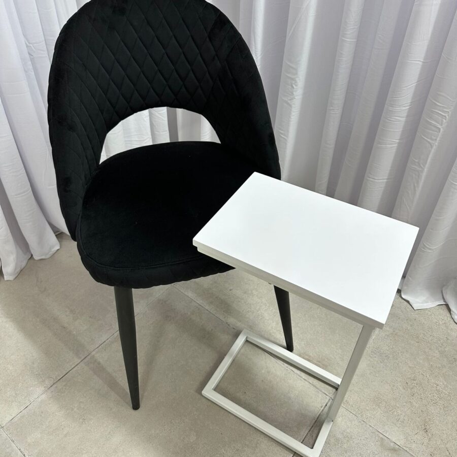 שולחן צד/נשכן - לבן רגל לבנה