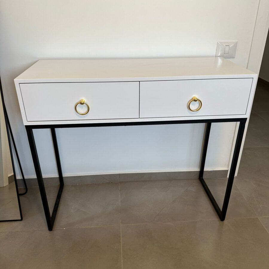 קונסולה דגם "BEL" - לבן מגירה חלק