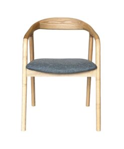 כסא אוכל ג'ורדן - טבעי מושב בד אפור