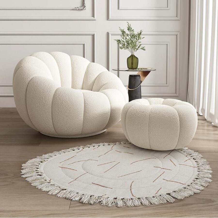 כורסא + הדום HAIM - בוקלה לבן