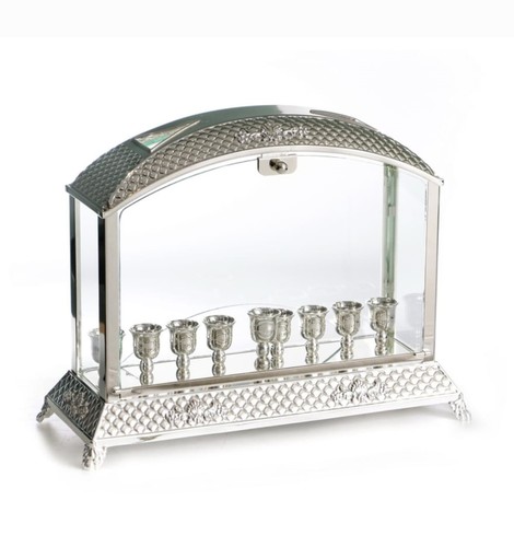 חנוכיית ירושלים מהודרת - כסף