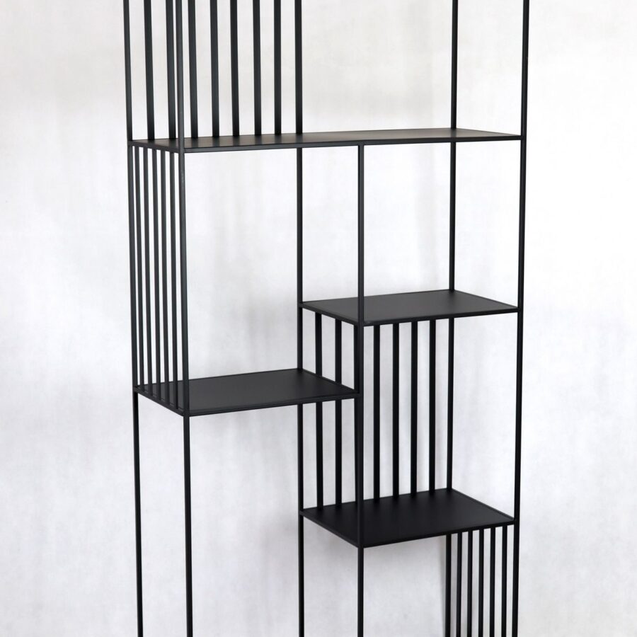 כוננית מדפים מתכת שחור - 80/180 ס"מ