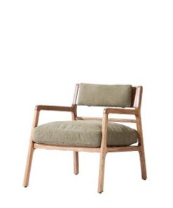 כורסא סינדי עץ טבעי ירוק קנווס