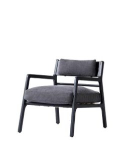 כורסא סינדי עץ טבעי שחור קנווס