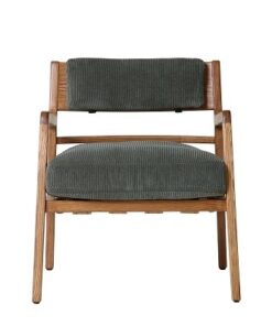 כורסא סינדי עץ טבעי ירוק קורדרוי