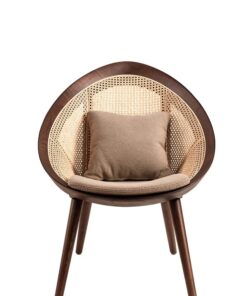 כורסא ראטן פאולו - אגוז בד אפור