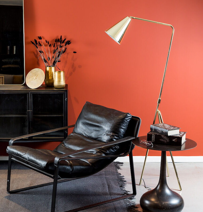 כורסא עור לאונג - שחור