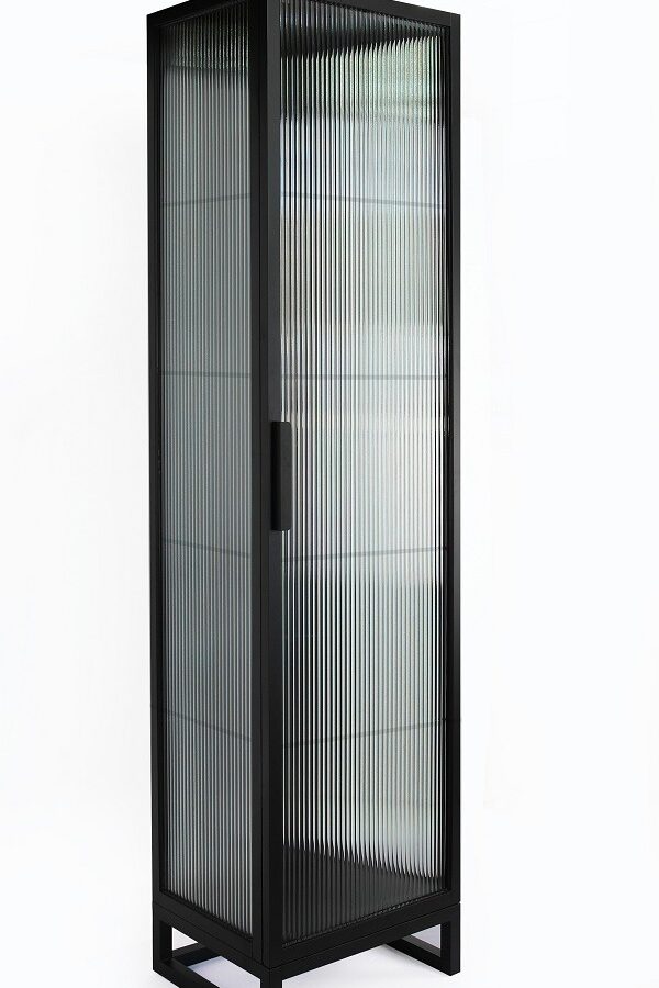 ויטרינה מונרו - שחור זכוכית פסים
