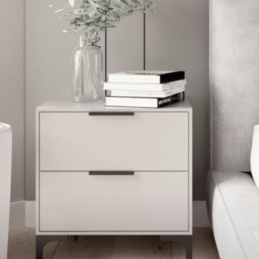 שידת צד "NAKI" - לבן