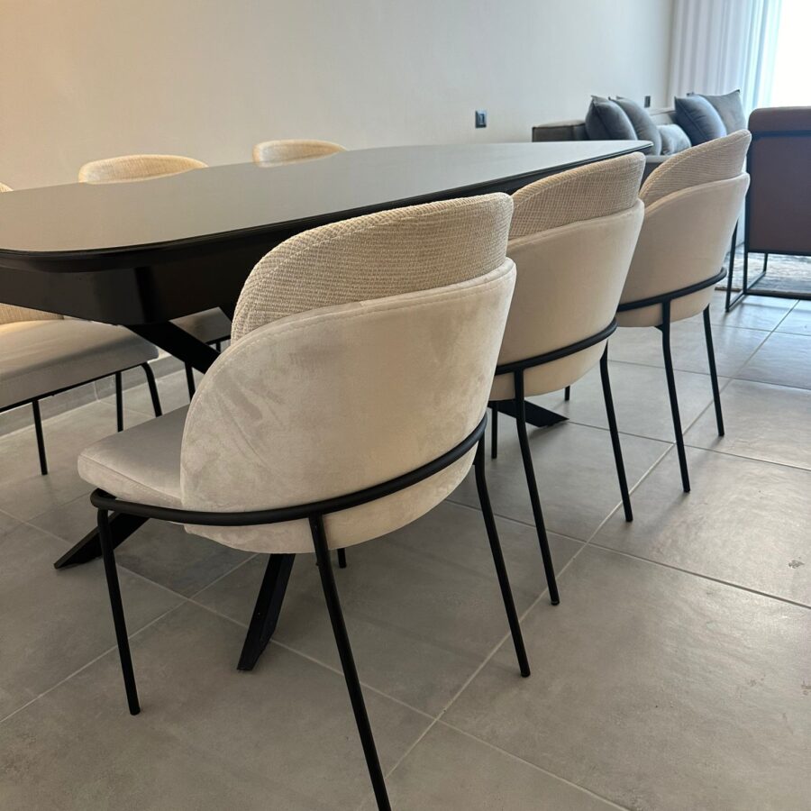 כסא אוכל "מיאל" שמנת/שחור