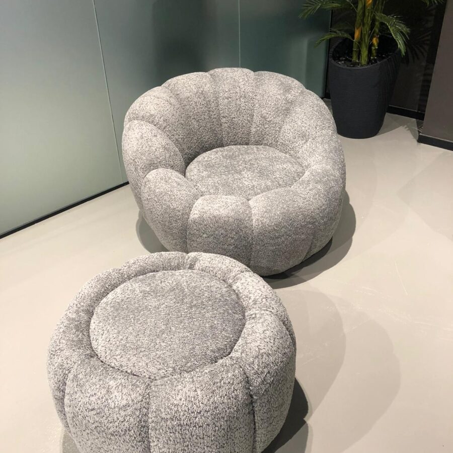 כורסא + הדום HAIM - בוקלה אפור