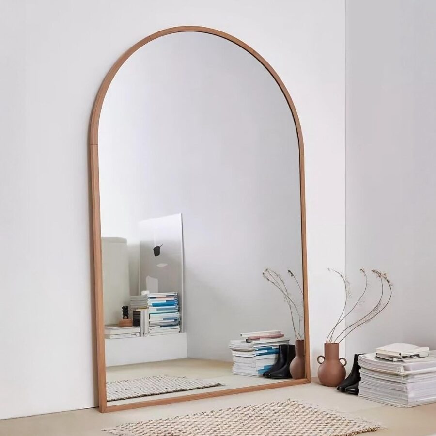 מראת גוף חצי מעוגלת - עץ 100/180 ס"מ