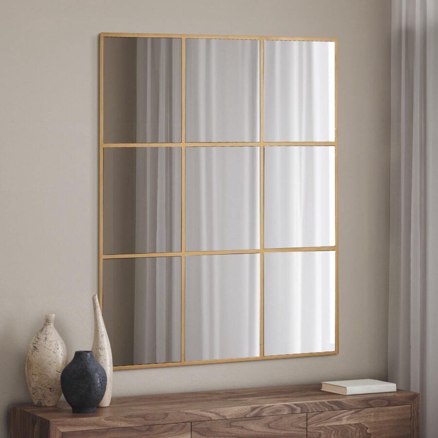 מראה ריבועים בריבוע זהב - 90/90 ס"מ