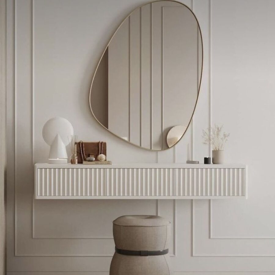 קונסולה מרחפת  דגם "BELA" עם מסגרת - לבן