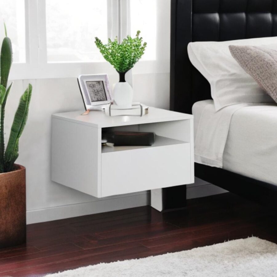 שידת צד "GIL" מרחפת  - לבן