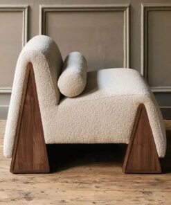 כורסא "אדל" בוקלה  - שמנת