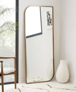 מראת גוף פינה מעוגלת - עץ טבעי