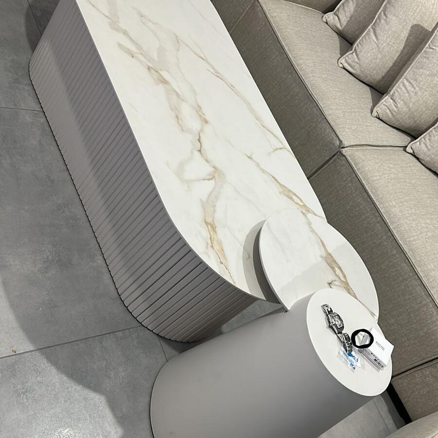 סט שולחן סלון ונשכן DONY - שמנת