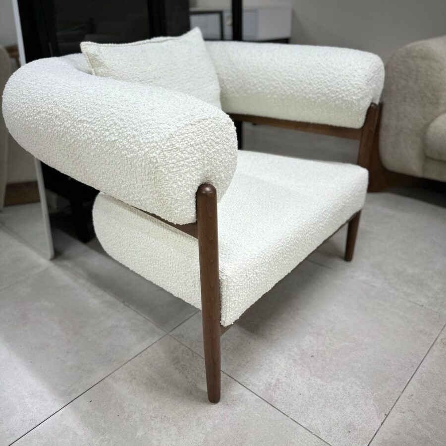 כורסא "היילי" בוקלה - שמנת