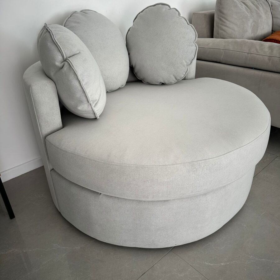 כורסא "ג'וני" קטיפה - אפור בהיר