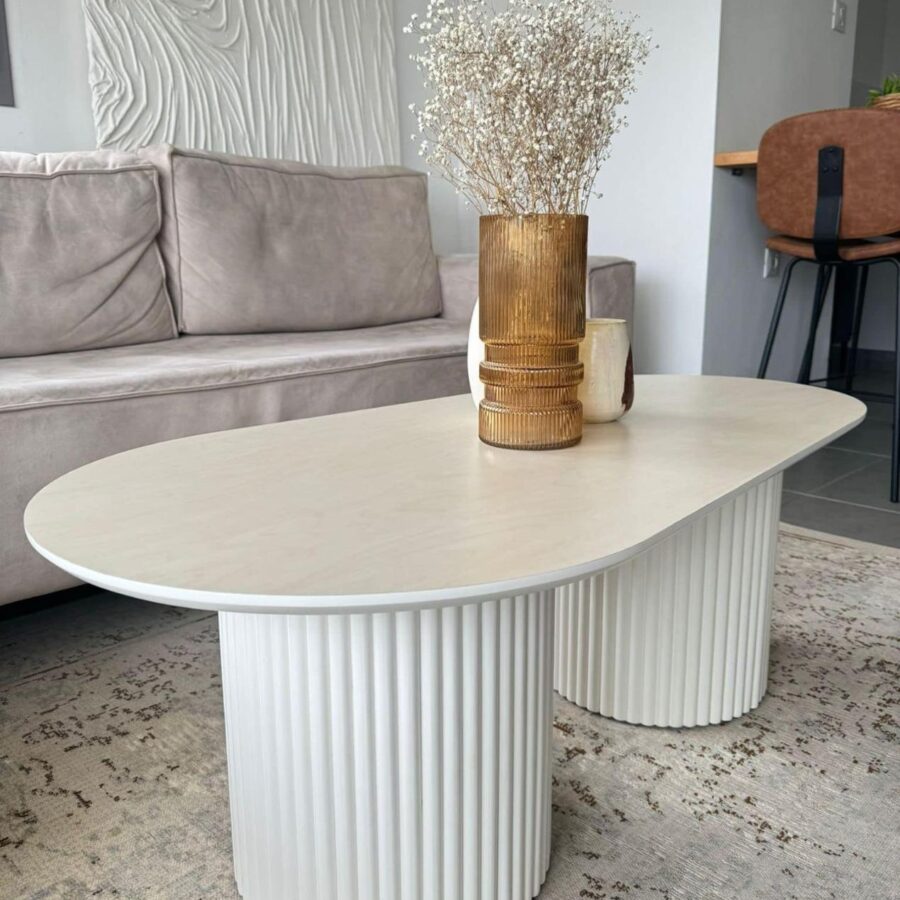 שולחן סלון מעיין - שמנת