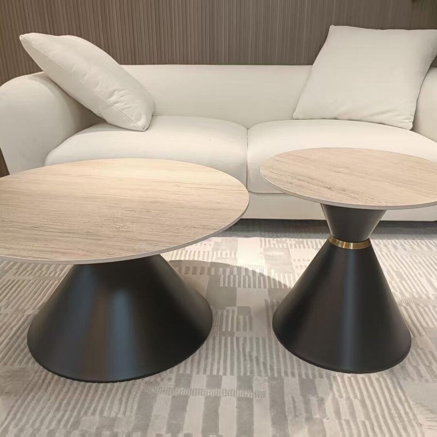 זוג שולחנות סלון דגם ליאם - רגל מושחר