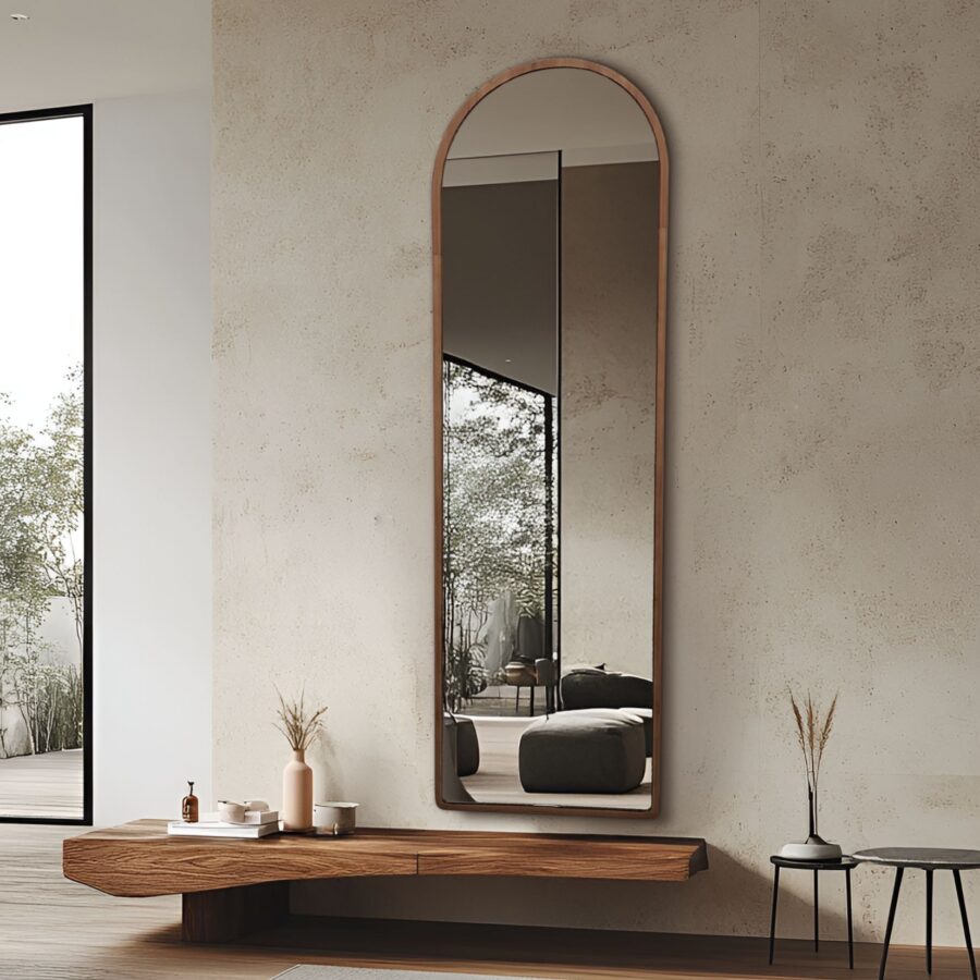 מראה חצי מעוגלת - עץ