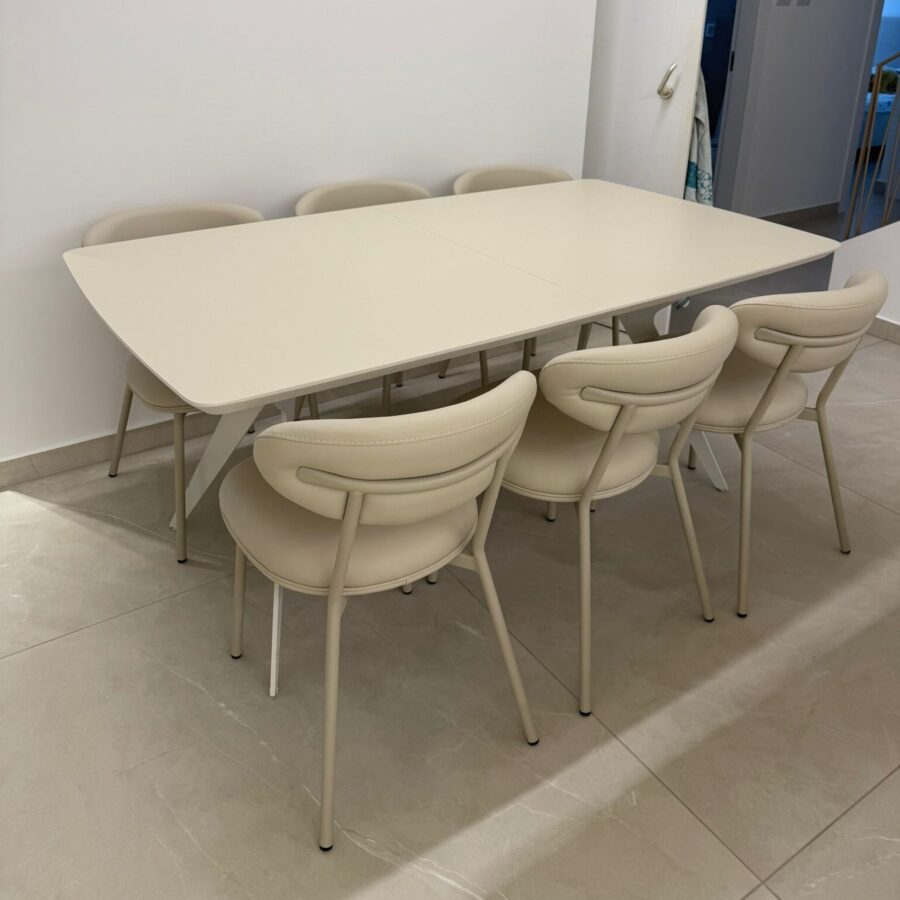 כסא אוכל לורנזו - דמוי עור סהרה