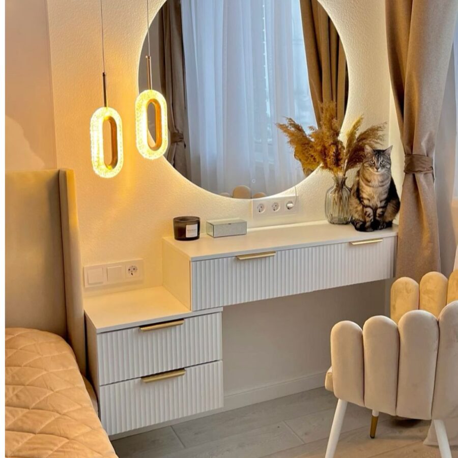 סט קונסולה ושידה דגם "NOVEL" - לבן