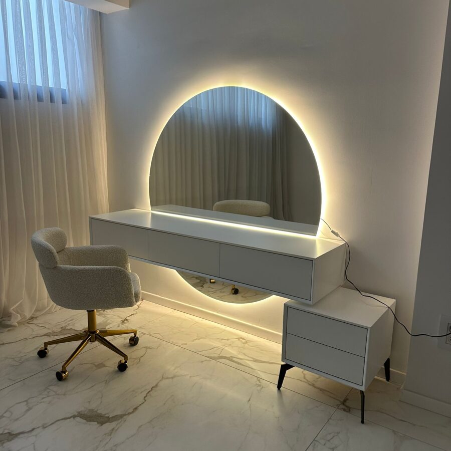 סט קונסולה ושידה דגם "IDAN" - לבן