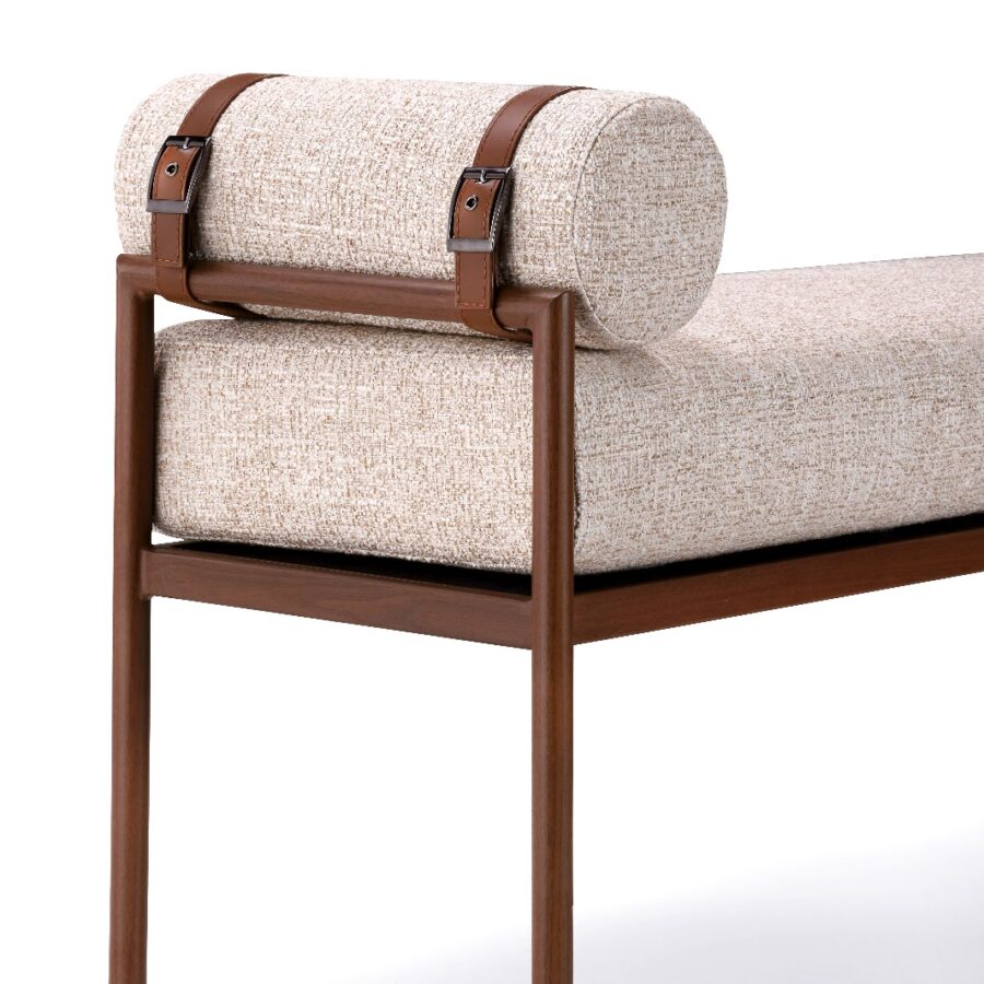 הדום “ברנדה” בד ארוג מוקה רגל אגוז